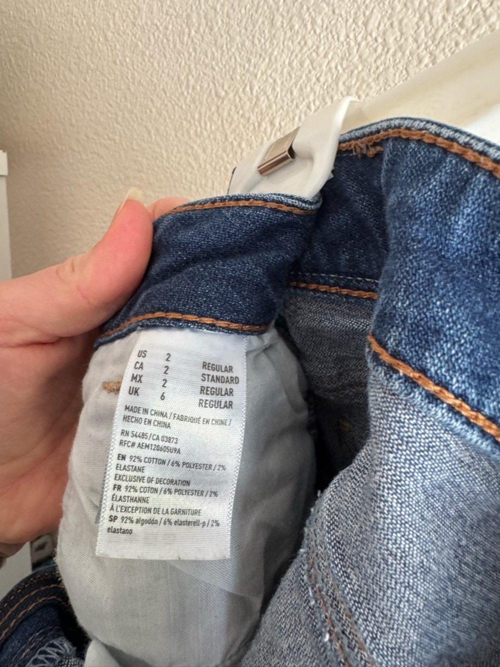 American Eagle Outfitters Women’s Ripped Skinny Jeans - Dark Blue - Picture 6 of 7